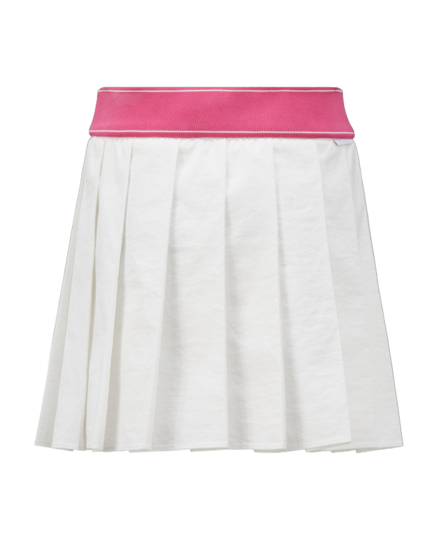 Moncler Logo-waist Pleated Skirt In White