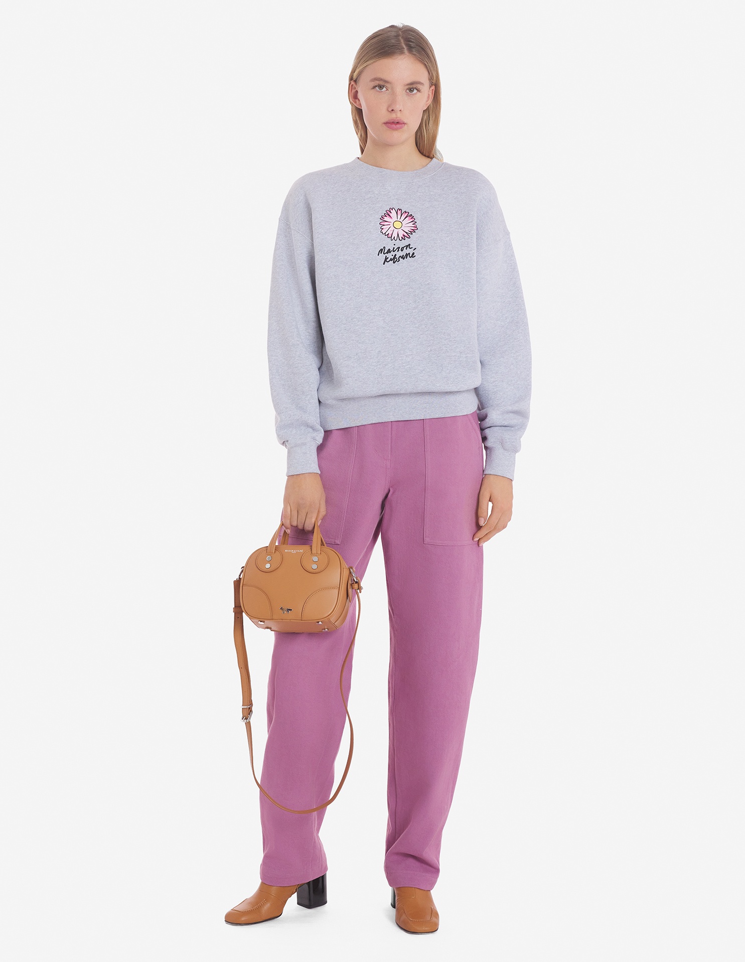 MAISON KITSUNÉ FLOATING FLOWER COTTON SWEATSHIRT