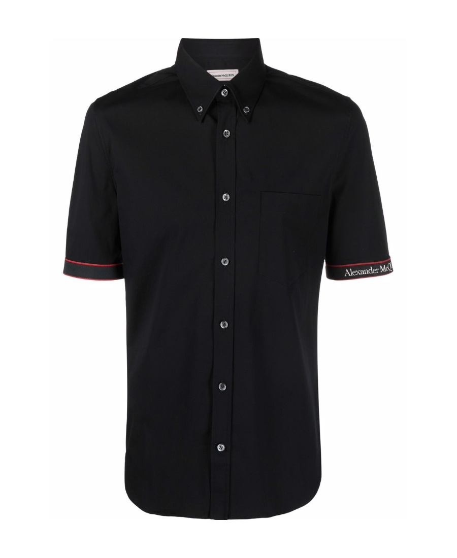 Alexander Mcqueen Logo-trimmed Shirt In Black