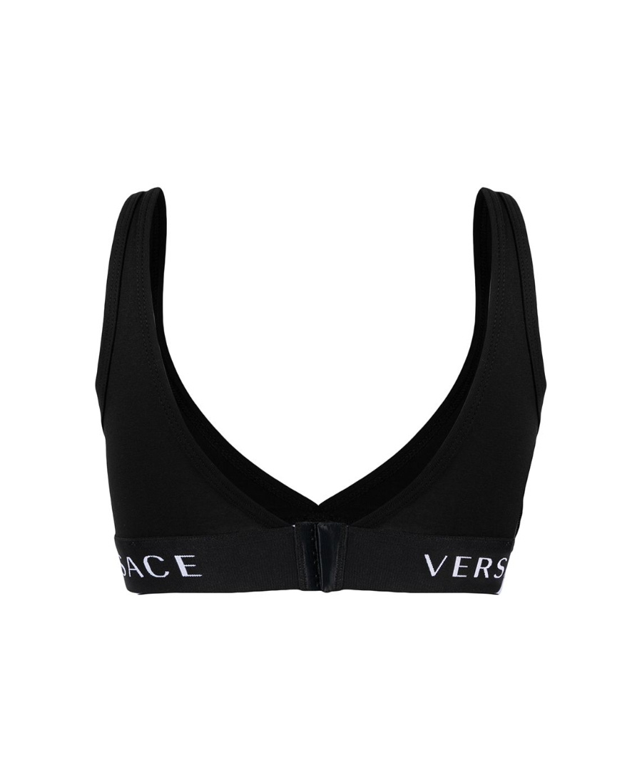 Versace Logo-print Bra In Nude