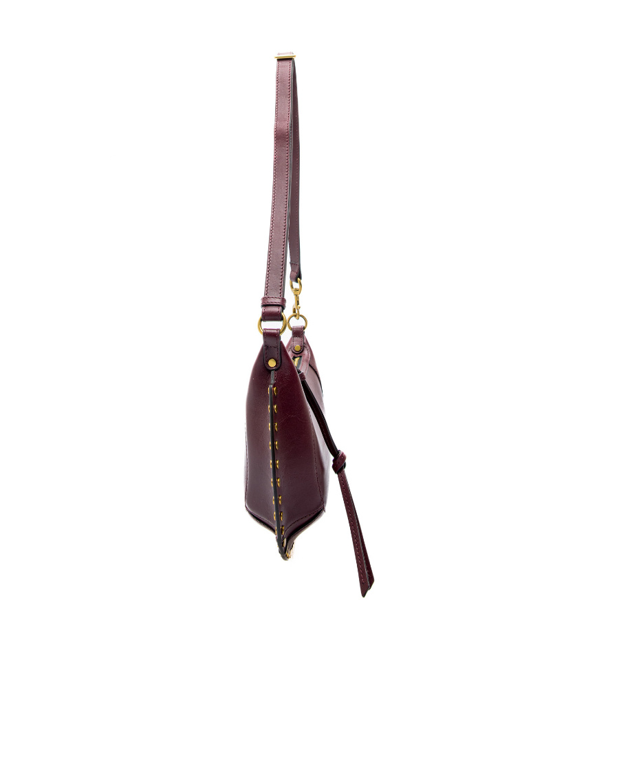Isabel Marant Oskan Moon Small Leather Shoulder Bag In Red
