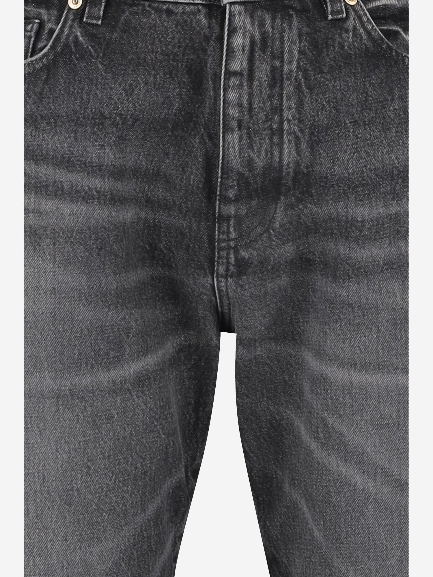 Versace Logo-patch Straight-leg Jeans In Black
