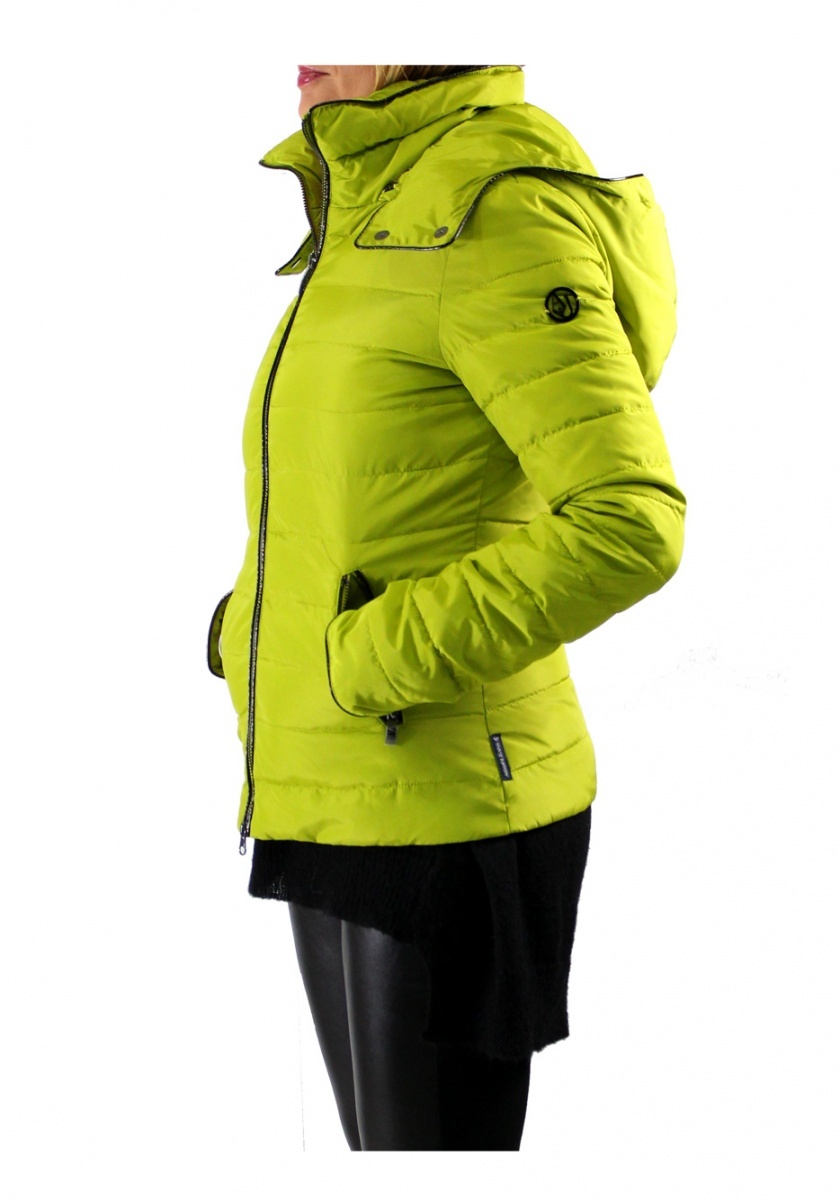 Armani Jeans Logo Hooded Down Jacket In Green