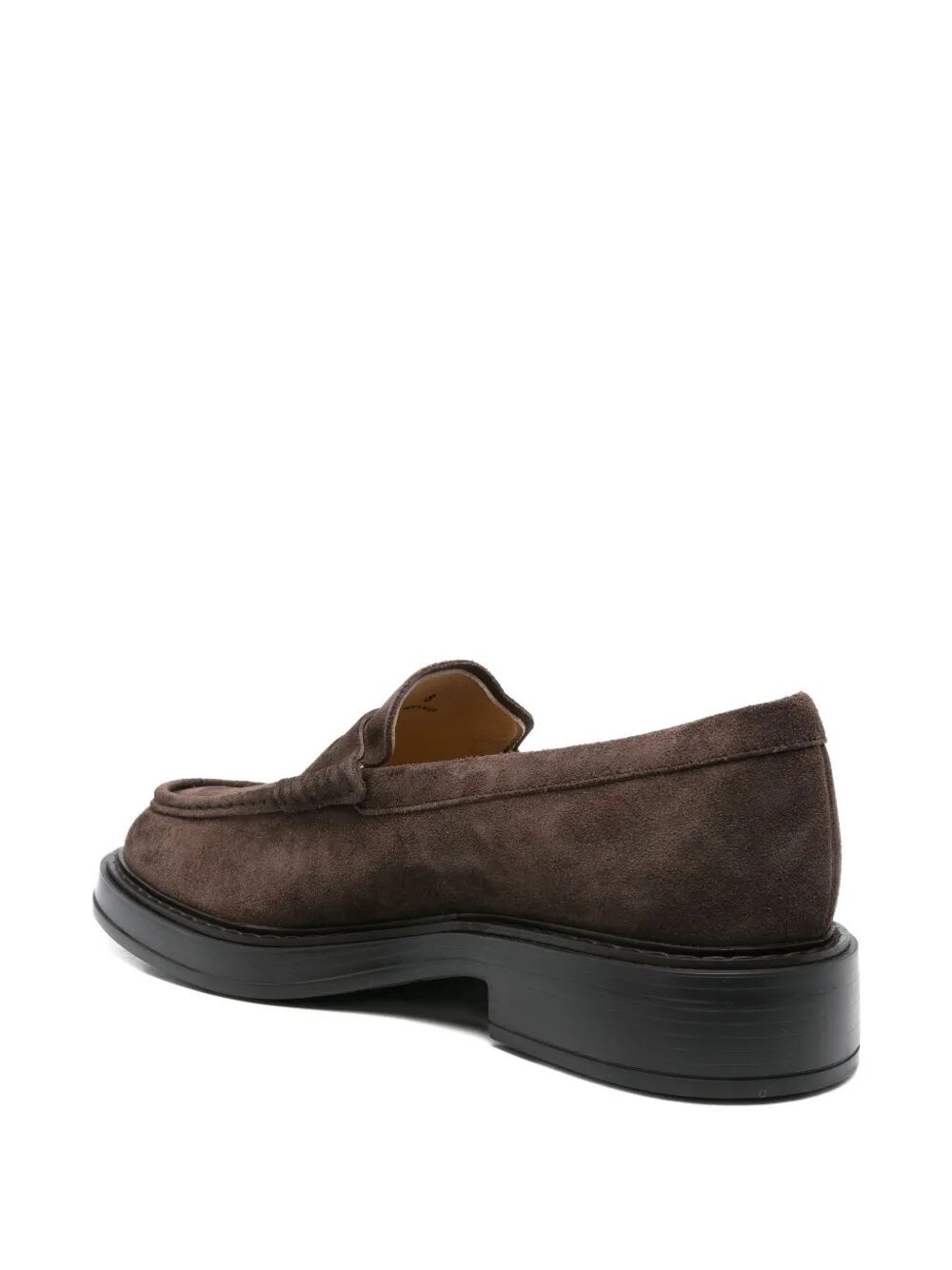 Tod's Round Toe Suede Finish Loafers With Rubber Sole In Black