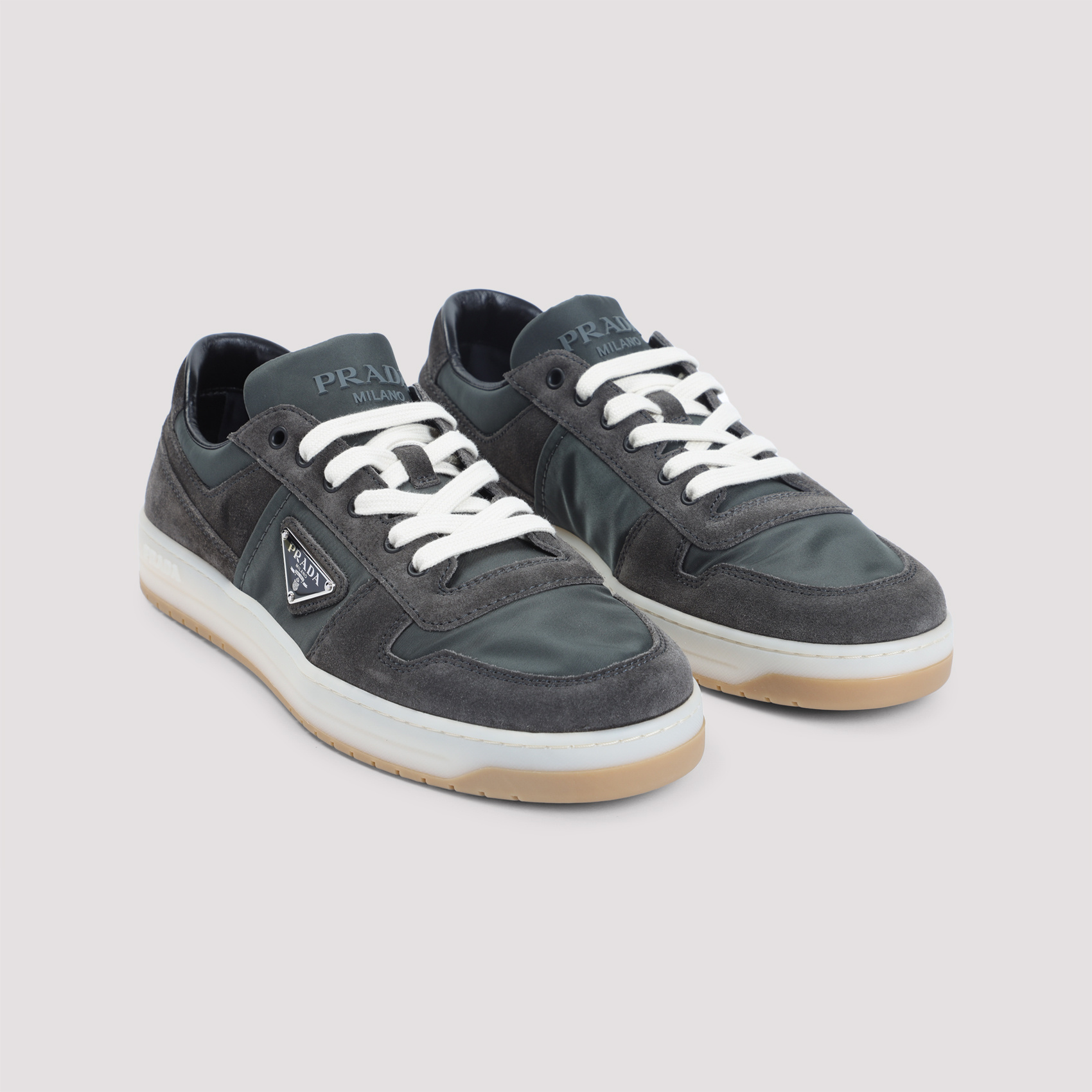 Prada Downtown Suede Low-top Sneakers In Red