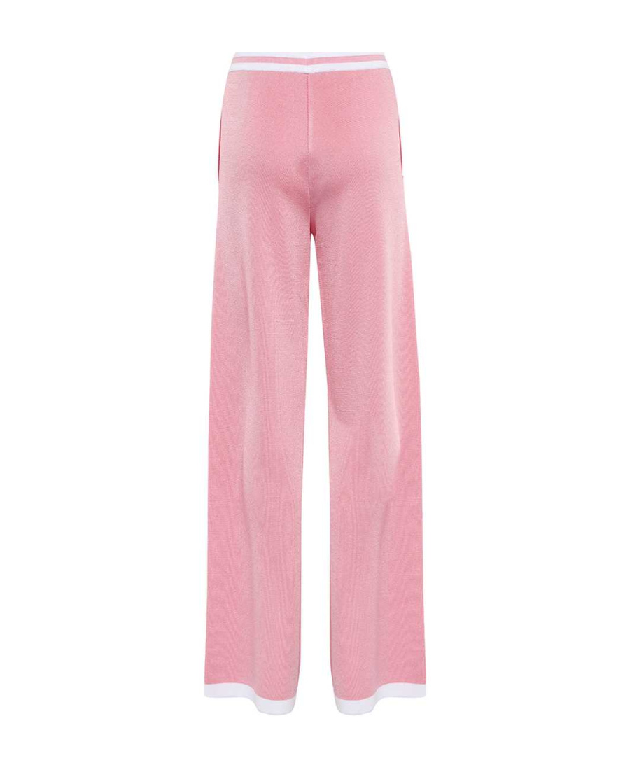 Balmain High-waisted Casual Pants With Elastic Waistband In Pink