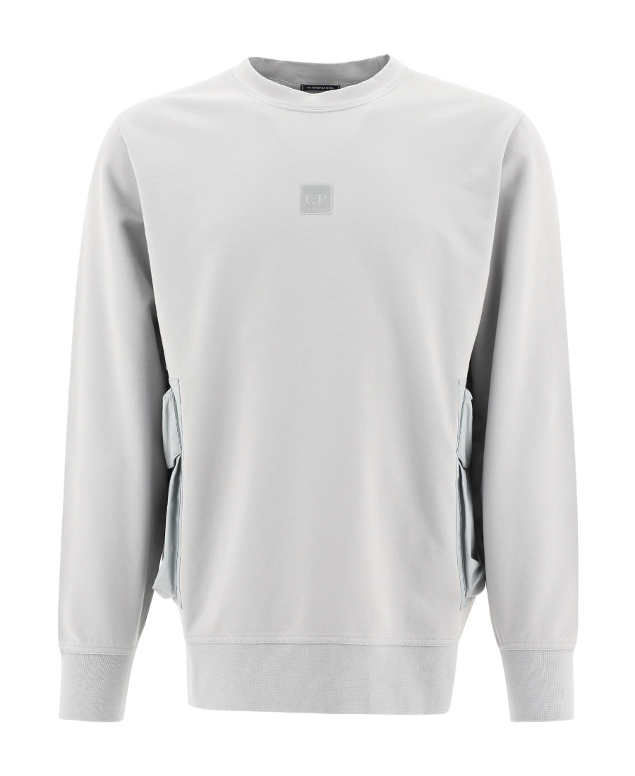 C.p. Company Side Pockets Sweatshirt In White