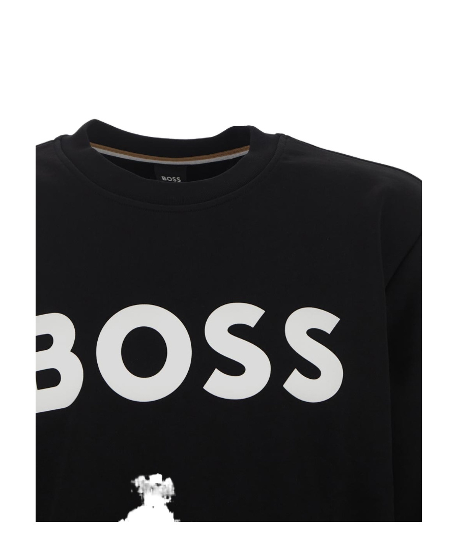 Hugo Boss Logo Printed Crewneck Sweatshirt In Black
