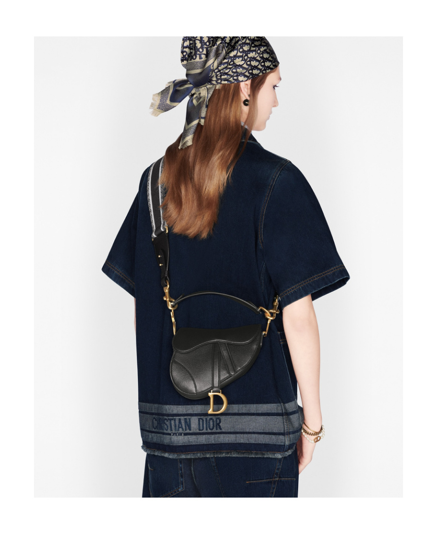 Dior Mini Saddle Shoulder Bag In Black