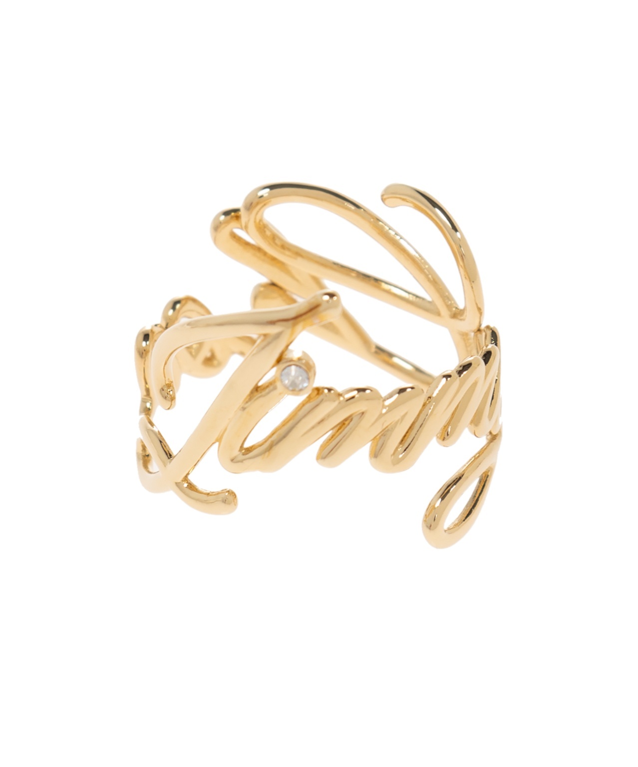 Jimmy Choo Logo Script Ring In Yellow