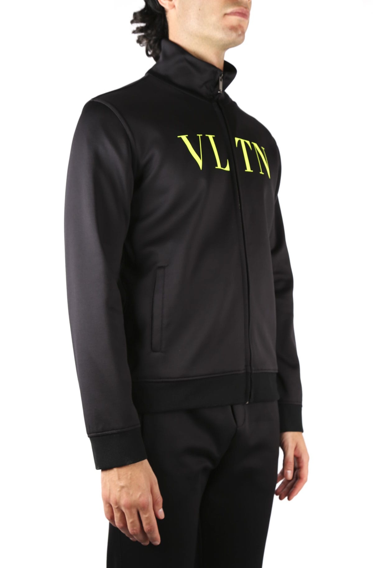 Valentino Vltn Zippered Pilot Casual Jacket In Black
