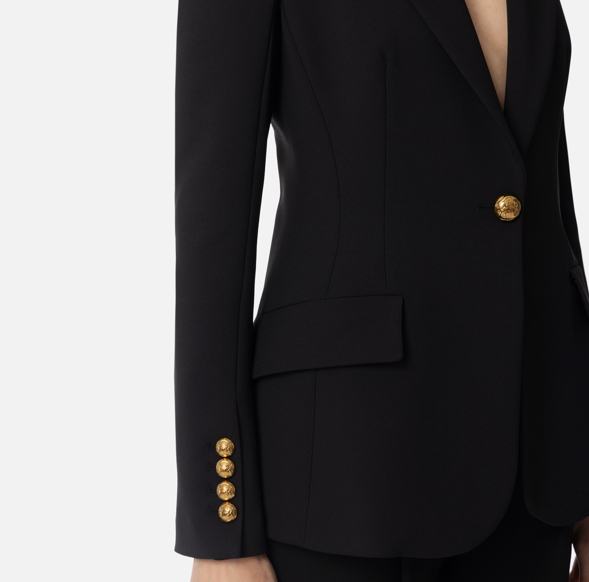 Elisabetta Franchi Long-sleeved Suit Jacket In Black