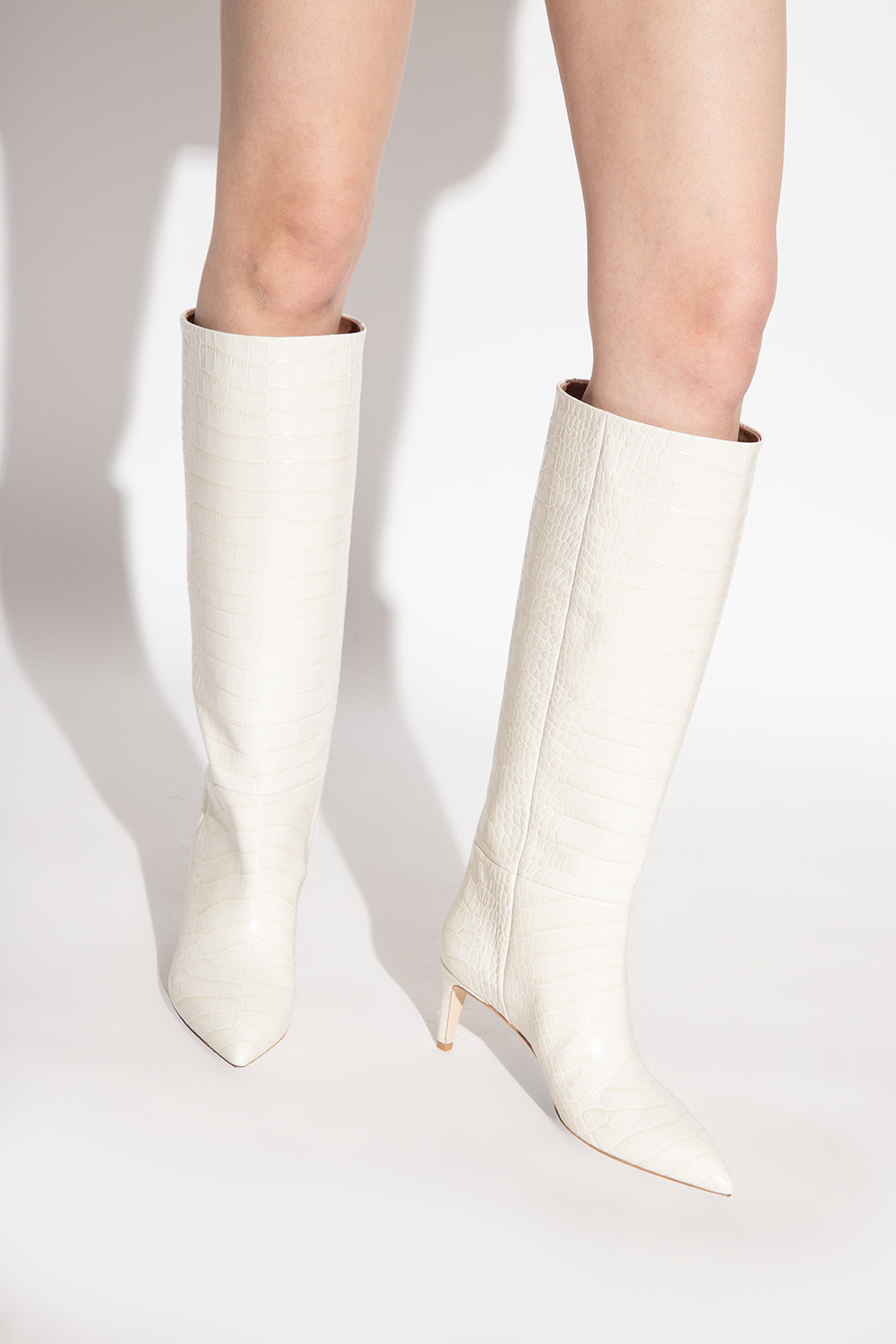 Shop Paris Texas Pointed High-heeled Boots In White