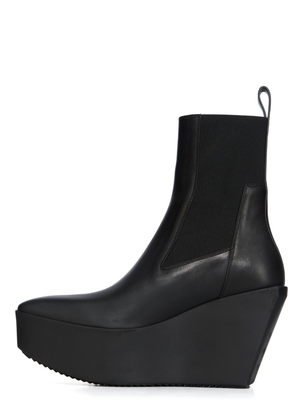 Rick Owens Black Concordians Sliver Platform Beatle Chelsea Boots In Black