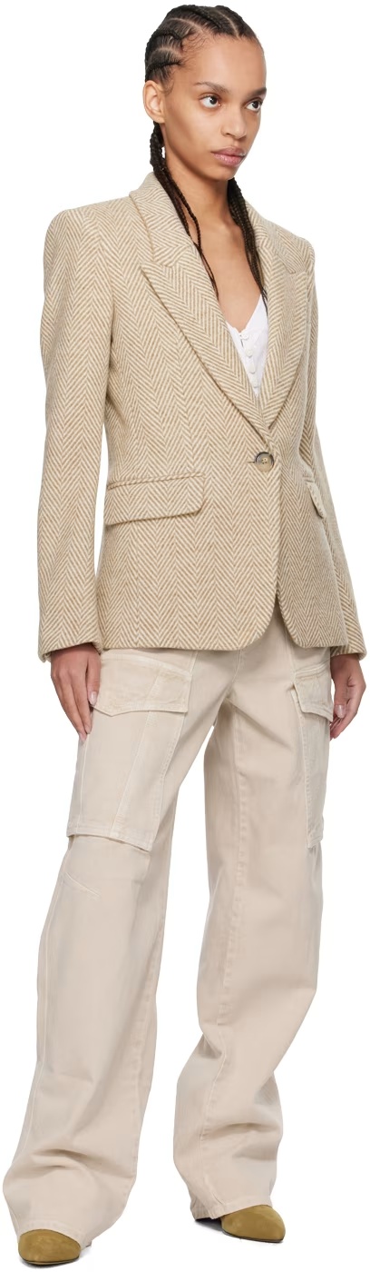 Isabel Marant Étoile Ecru Wool Louison Jacket In Brown