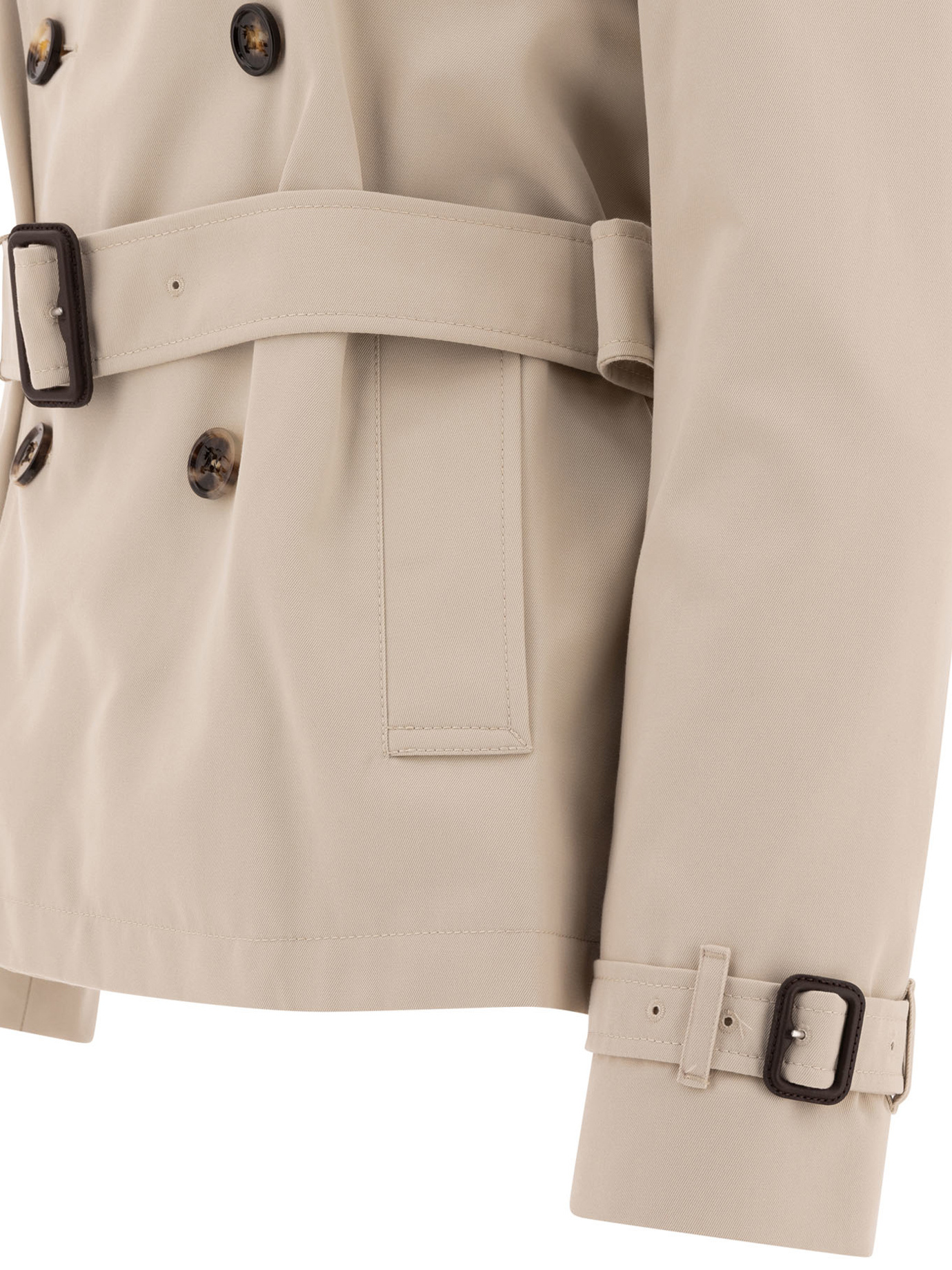 Burberry Double-breasted Trench Jacket In Nude