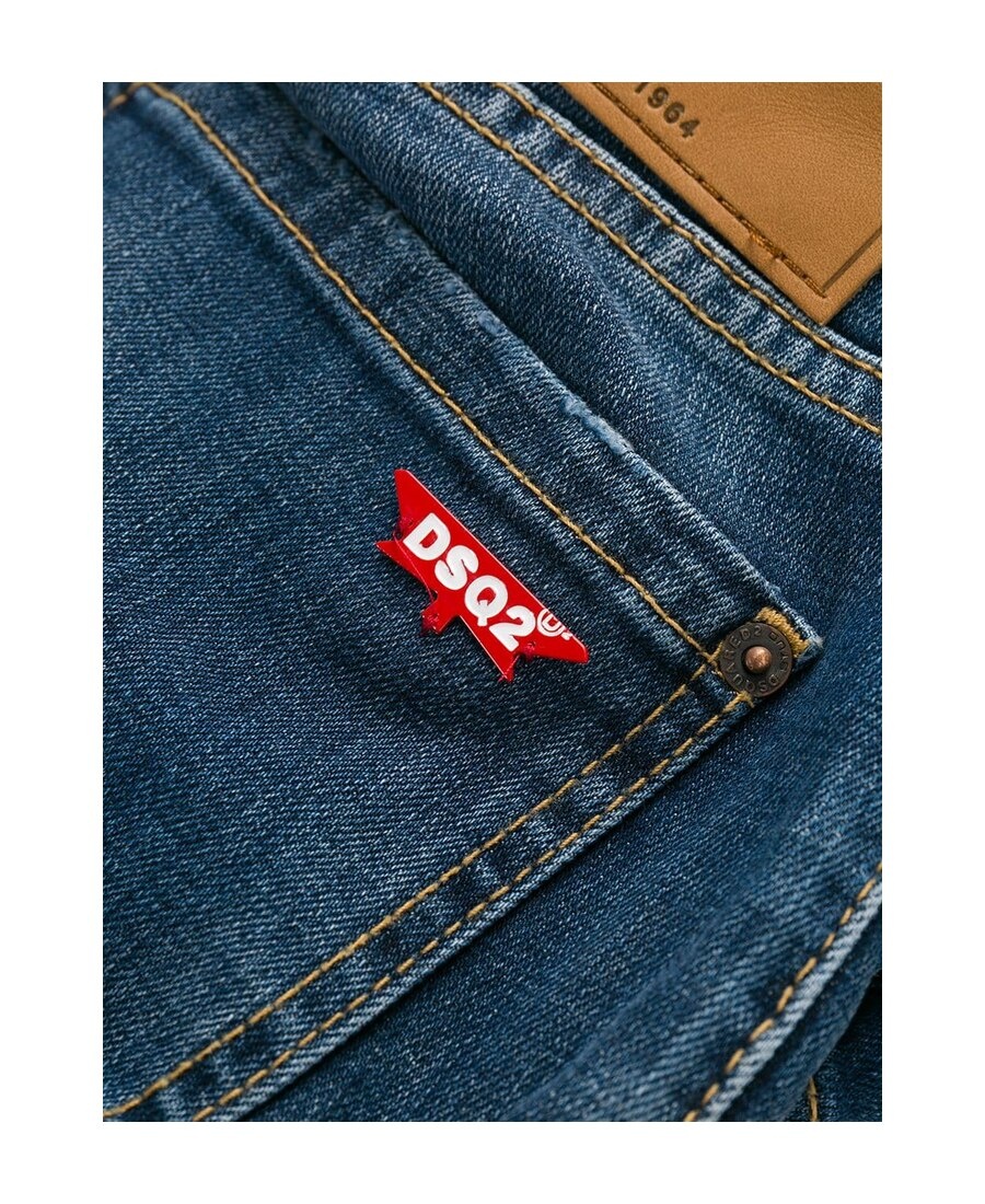 Dsquared2 Washed Cropped Jeans In Blue