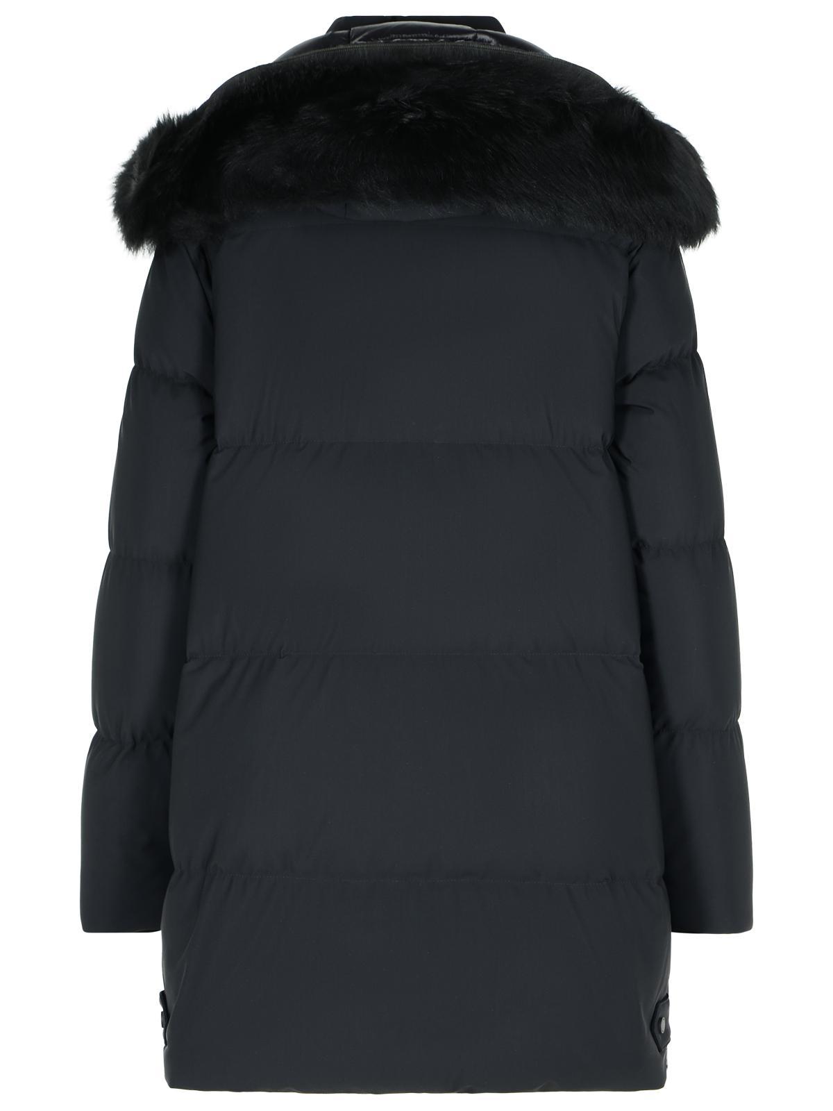 Moose Knuckles Faux Fur-trim Hooded Jacket In Black
