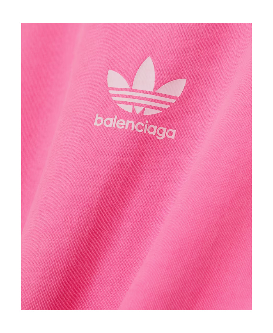 Balenciaga X Adidas Logo-print T-shirt In Pink