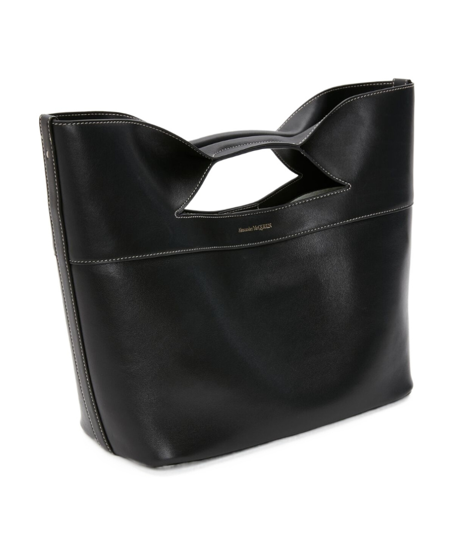 Alexander Mcqueen Small Bow Tote Bag In Black