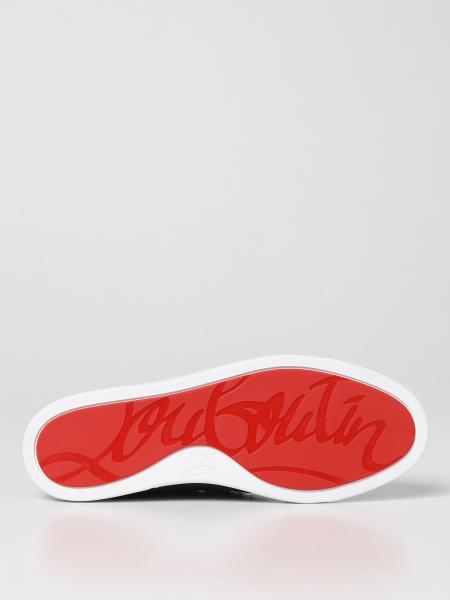 Christian Louboutin Logo-embossed Suede Loafers In Blue
