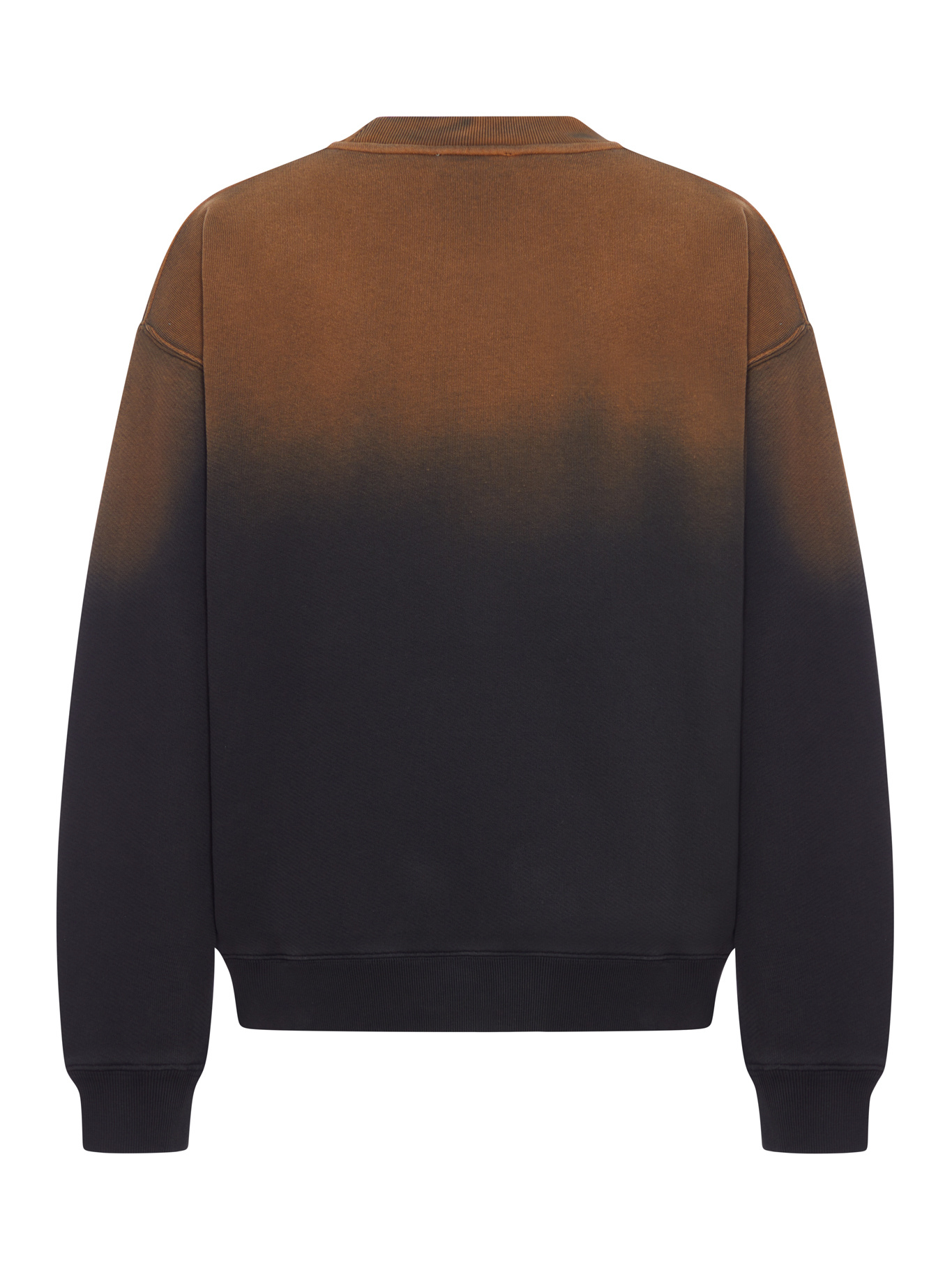 Off-white Crew Neck Cotton Sweatshirt With Degraded Effect In Black