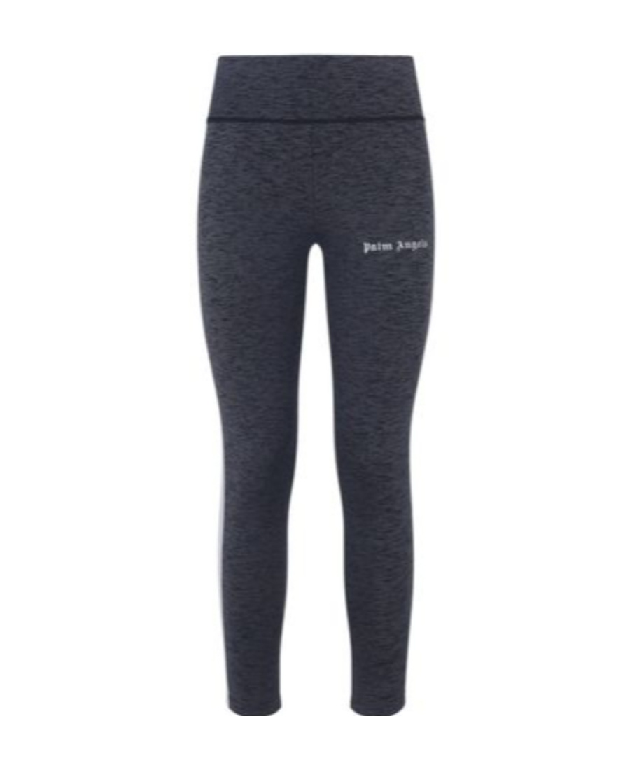 Palm Angels Side-stripe M�lange-effect Leggings In Gray