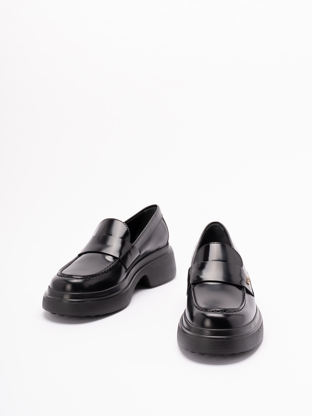 Tod's Leather Loafers With Chunky Sole And Glossy Finish