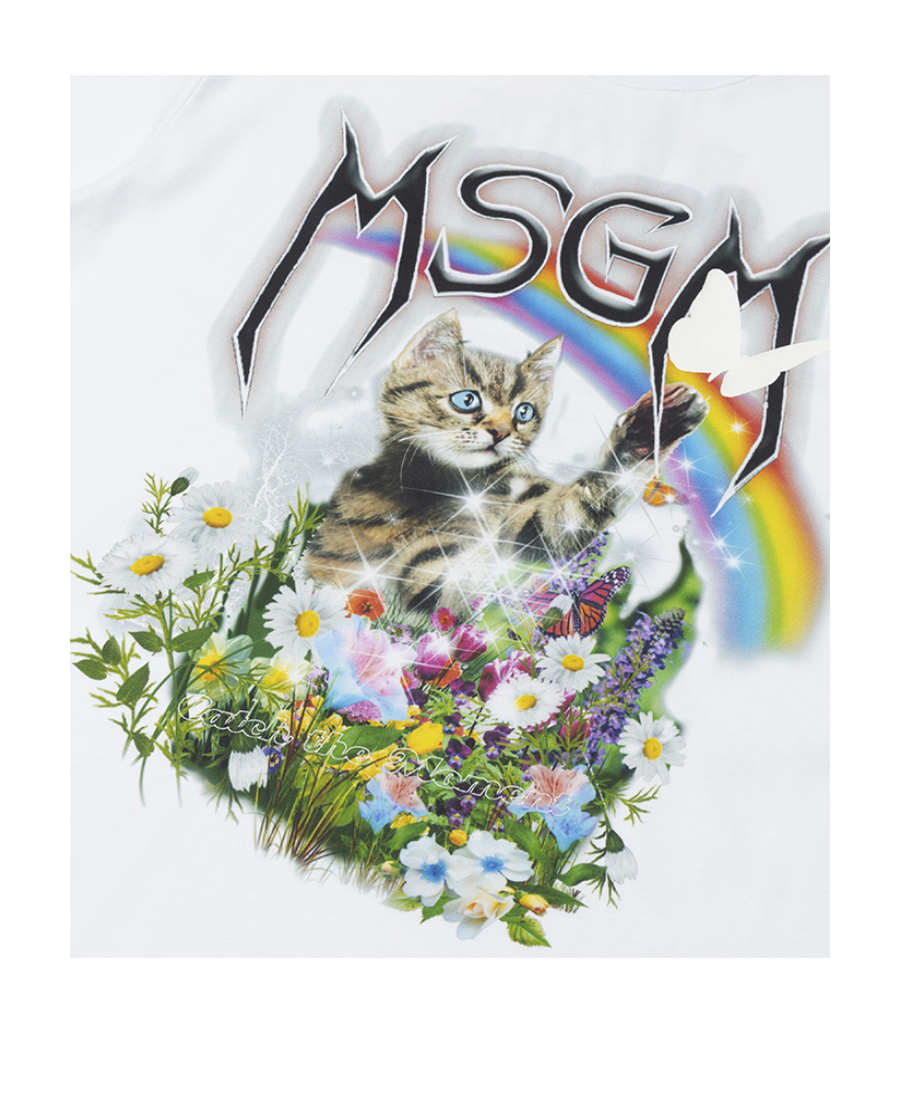 Msgm Printed Short-sleeved T-shirt In White