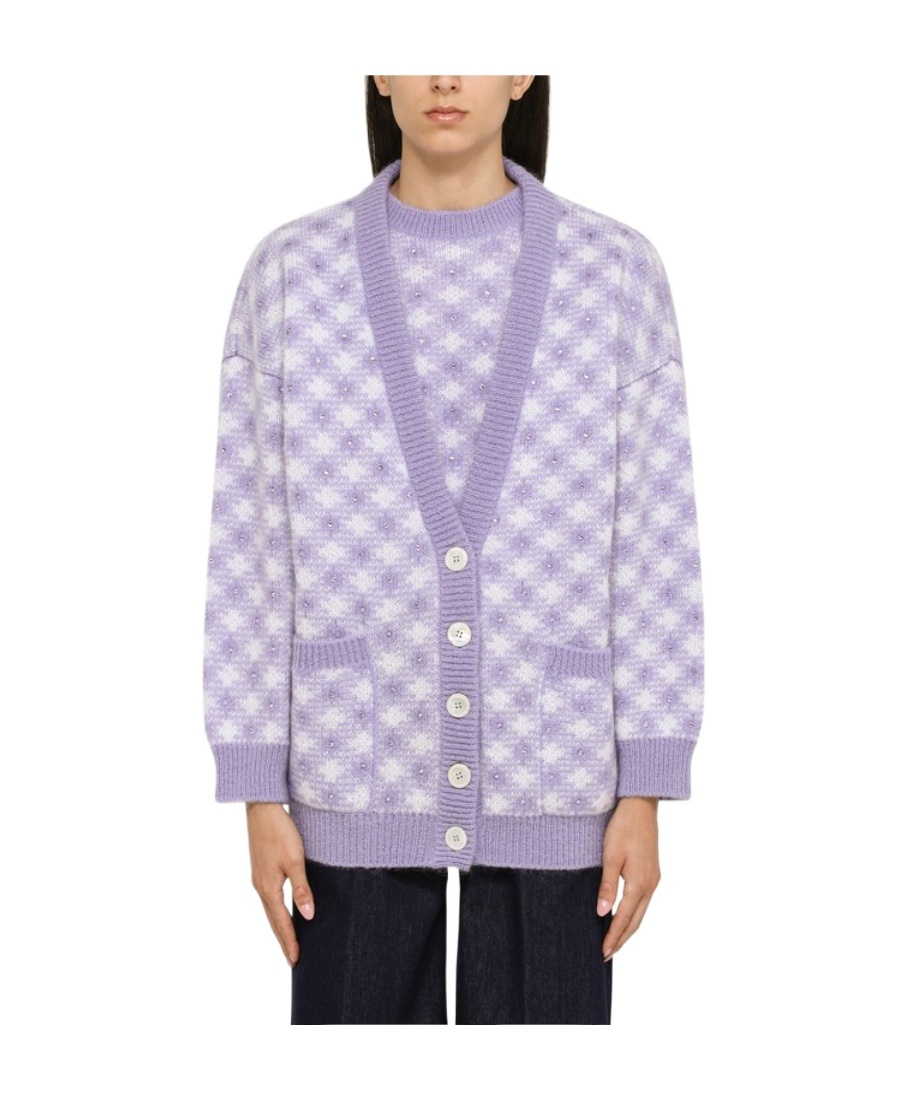Alessandra Rich Women V-neck Cardigan In Purple