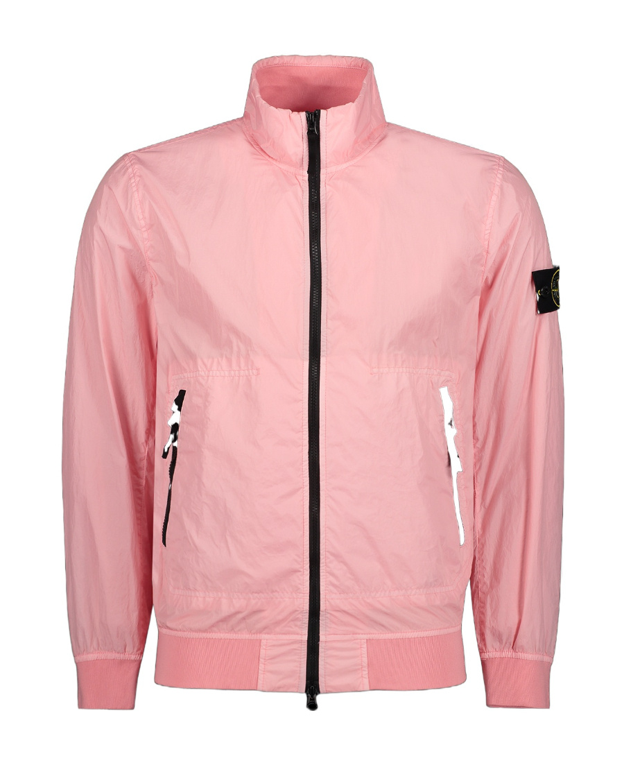 Stone Island Logo Casual Jacket In Pink