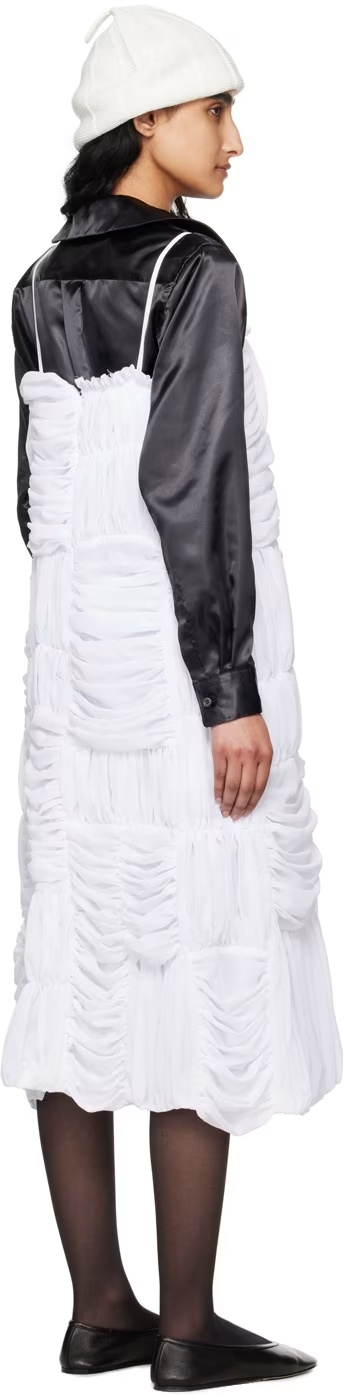 Comme Des Garçons Pleated Mid-length Dress In White