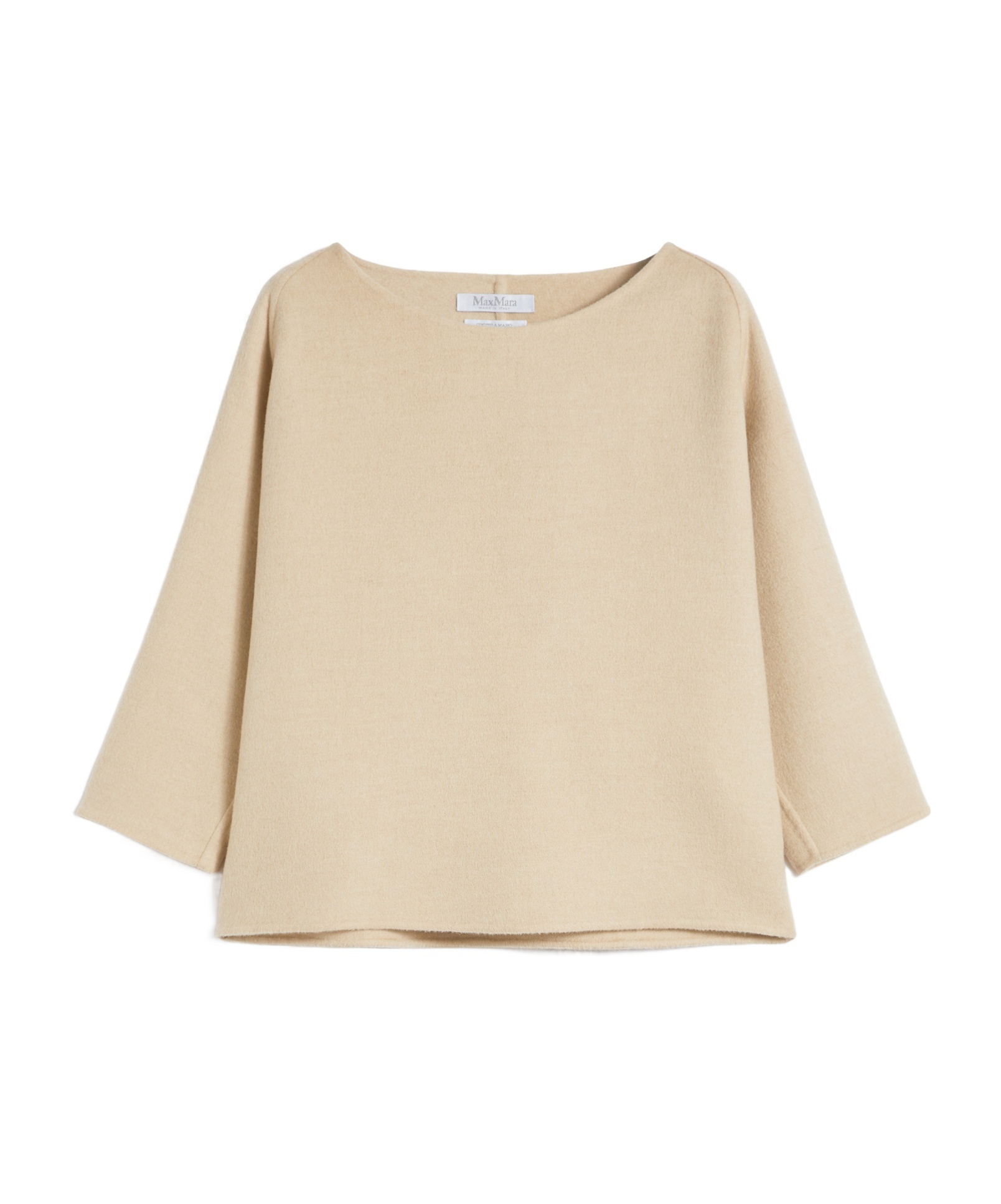 Max Mara Crew-neck Camel Blouse In Neutral