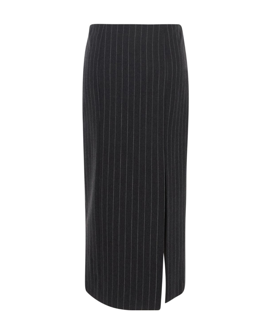 Versace Mid-length Pinstripe Skirt In Black