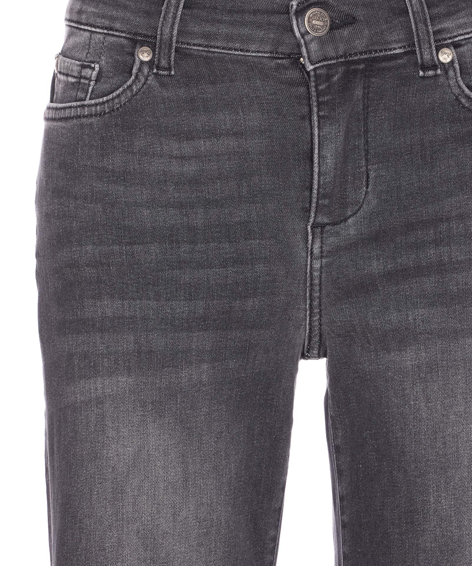 Liu •jo Faded Trousers With Belt Loops And Rivets In Black