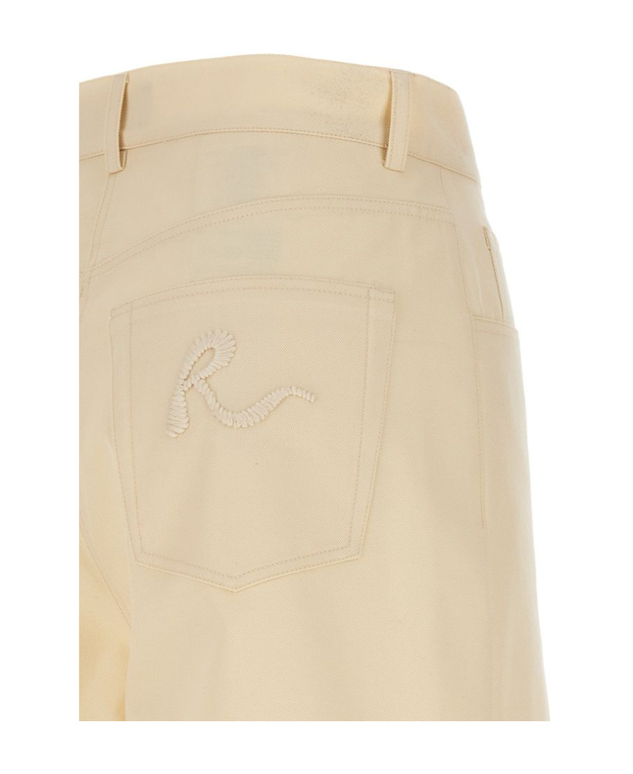 Rochas Wide Leg Jeans With Front And Back Pockets In Nude