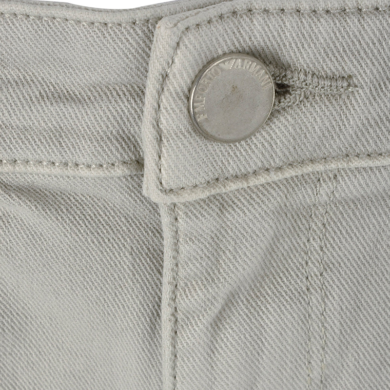 Shop Emporio Armani Logo Details Jeans In Nude