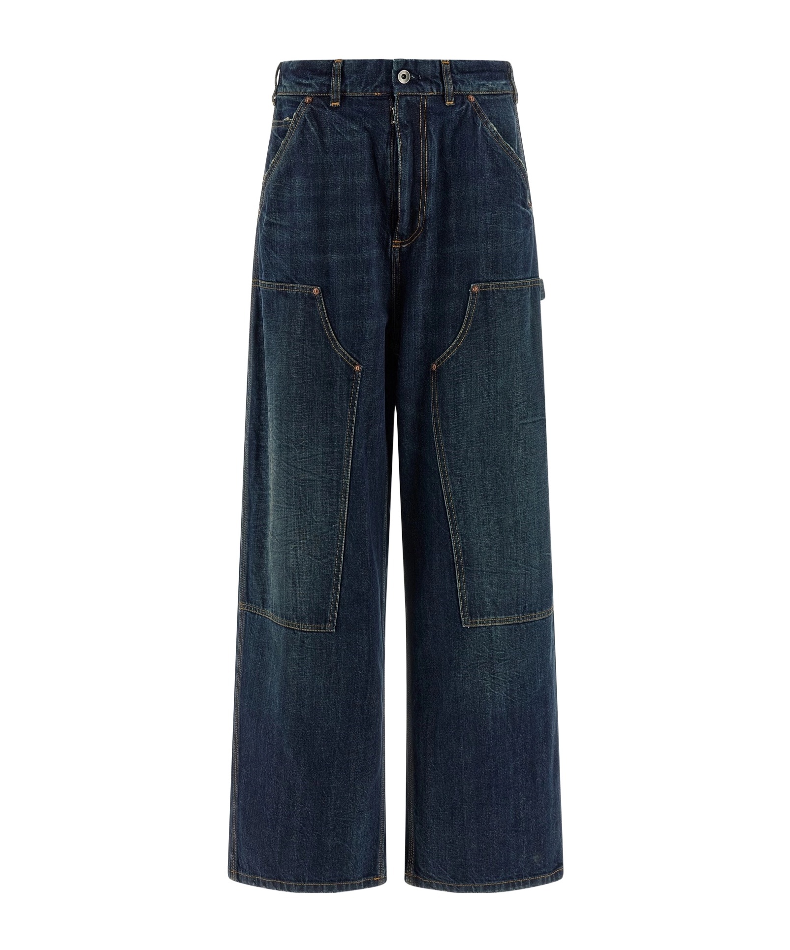 Maison Margiela Comfortable Wide Leg Work Jeans In Blue