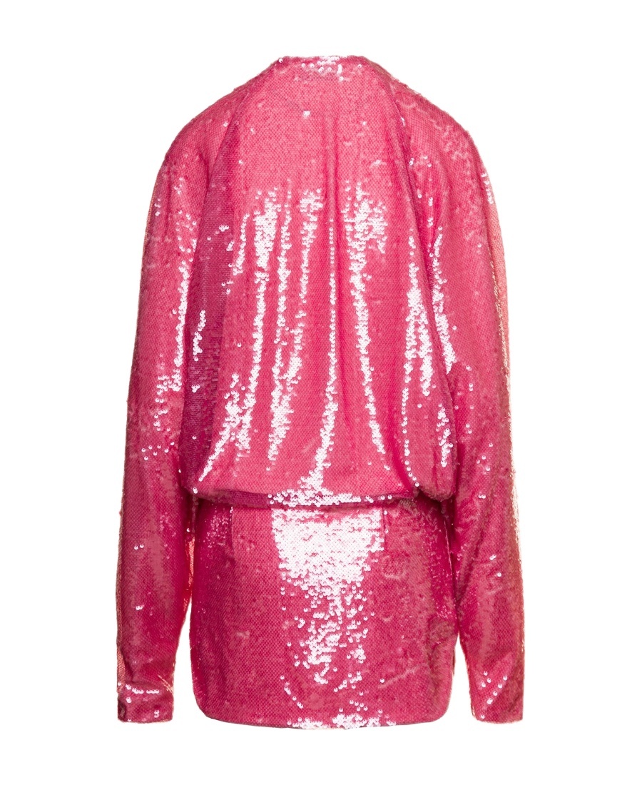 Shop Attico Long Sleeved Dress In Pink
