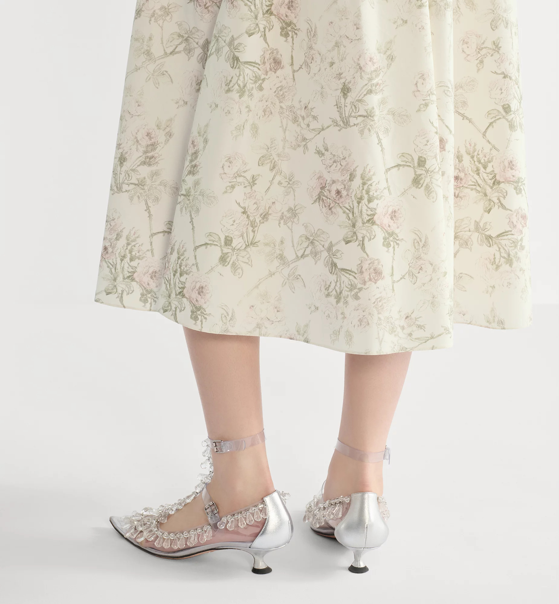 Dior Mid-length Flared Dress In White