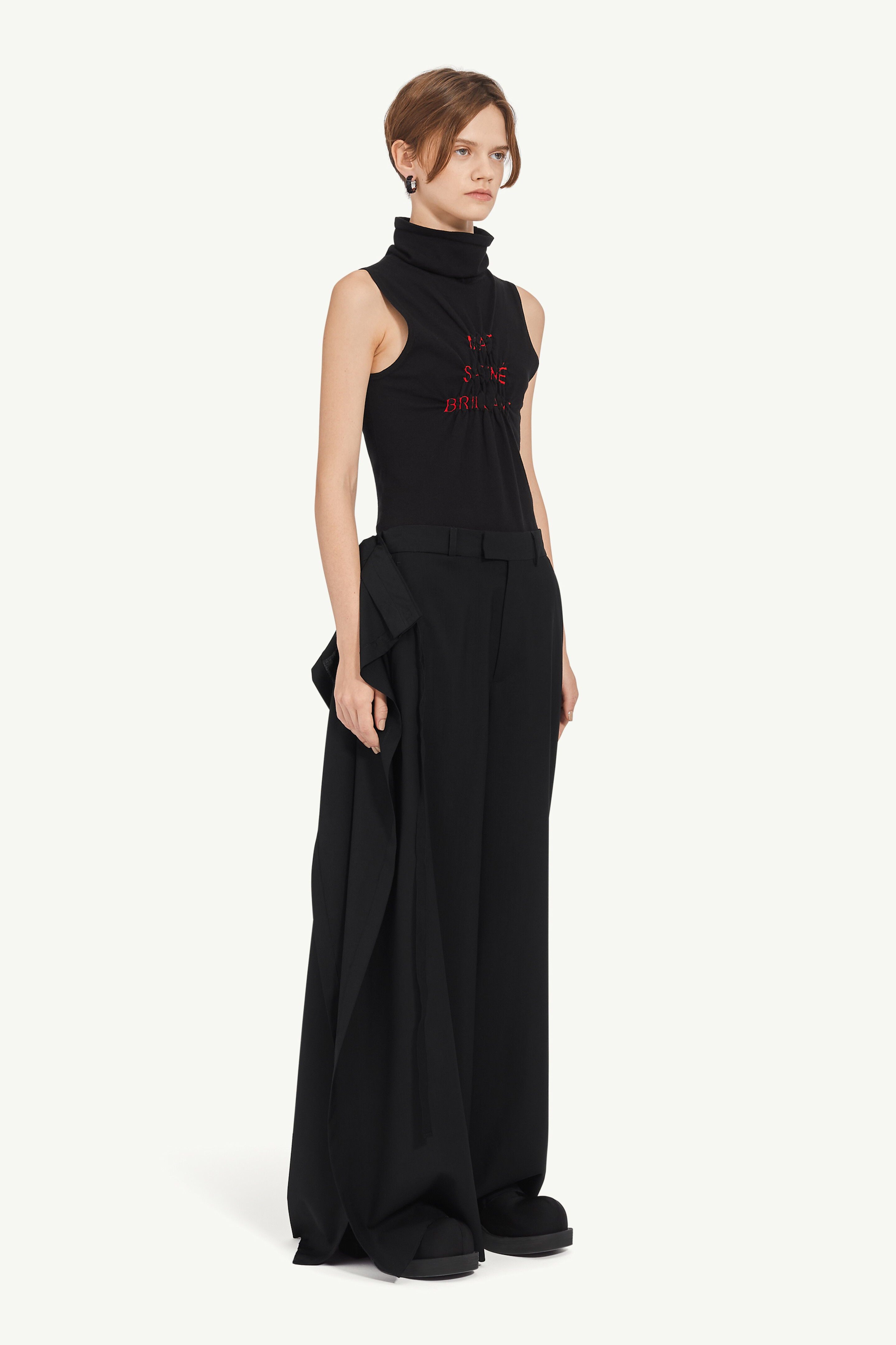 Mm6 Maison Margiela Tailored Wool-canvas Trousers In Black