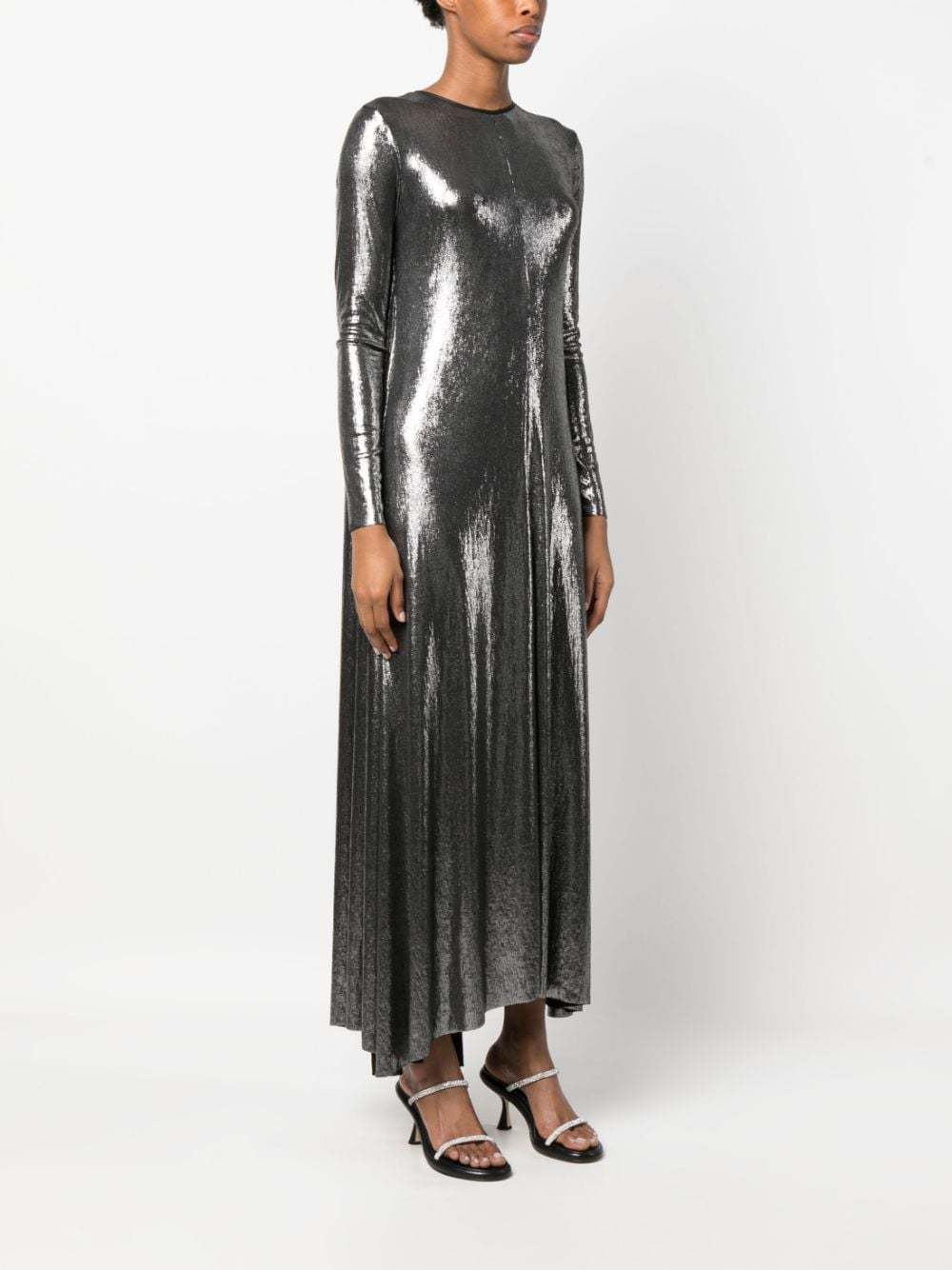 Shop Forte Forte Metallic-finish Midi Dress In Black