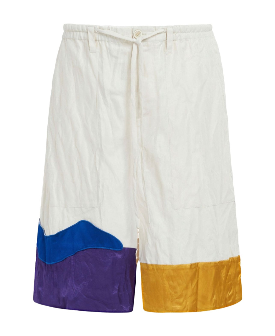 Marni Graphic-print Drop-crotch Shorts In White