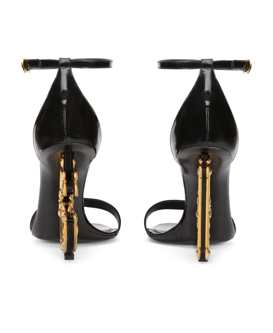 DOLCE & GABBANA LOGO OPEN-TOED HIGH-HEEL SANDALS