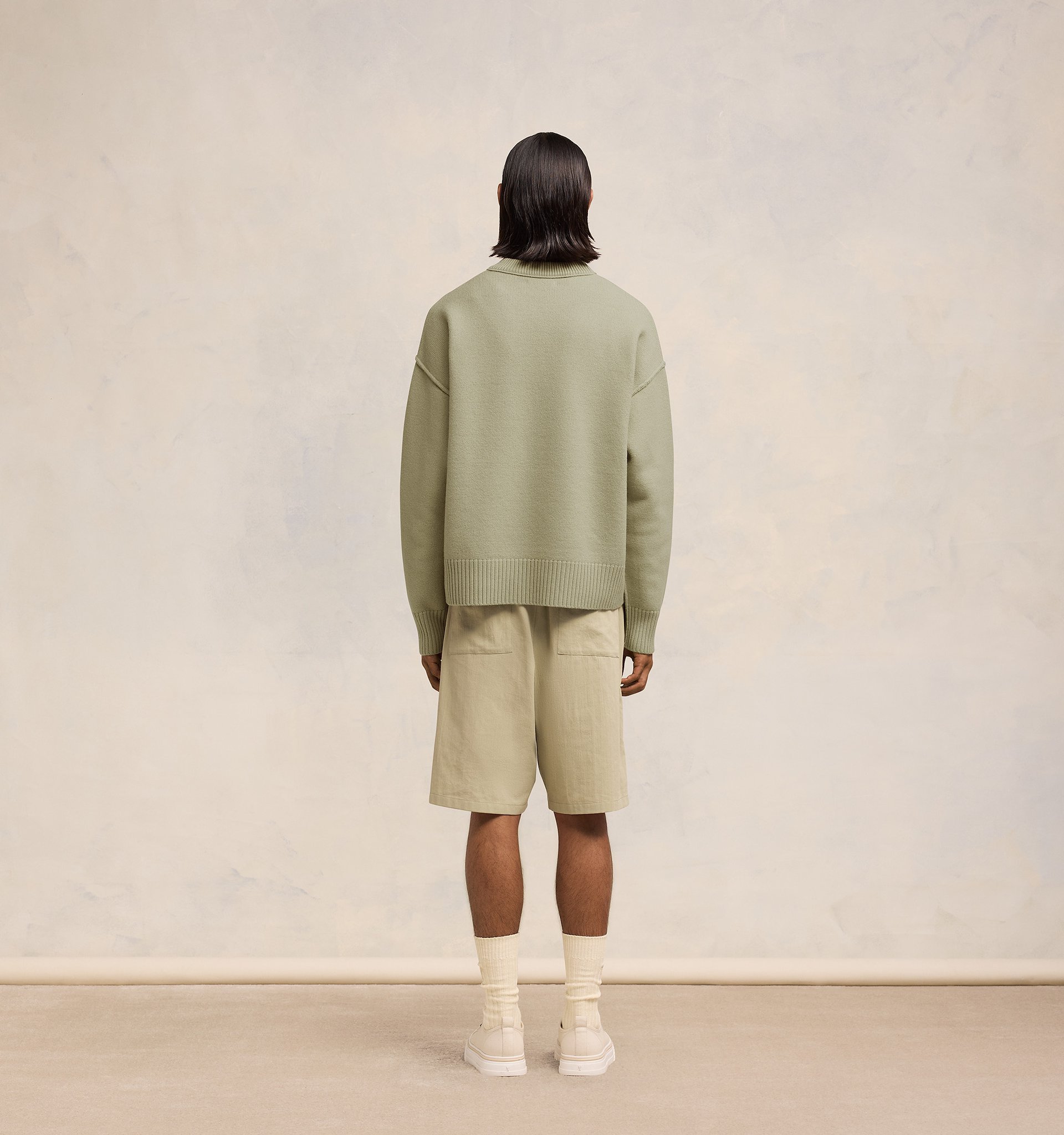 Ami Alexandre Mattiussi Ami De Coeur Wool Jumper In Green