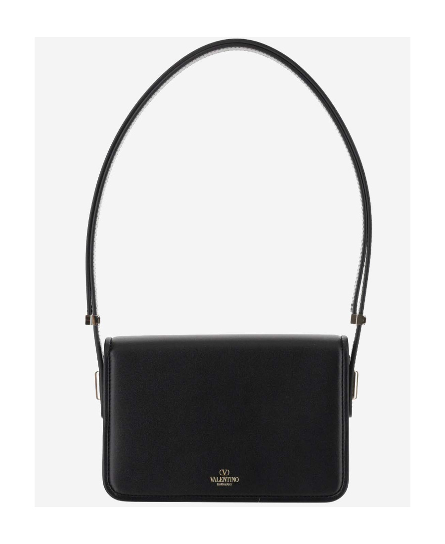 Valentino Small Letter Leather Shoulder Bag In Black