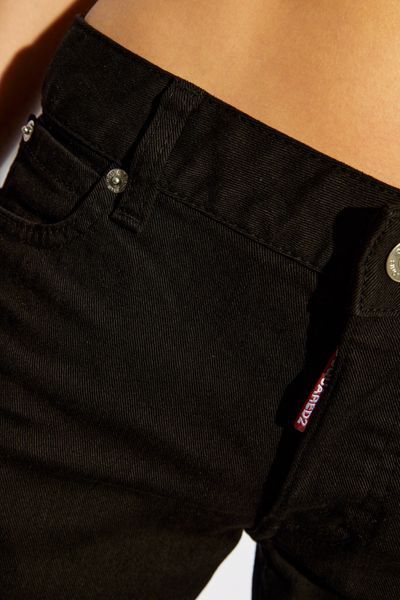 Dsquared2 Logo Patch Jeans In Black