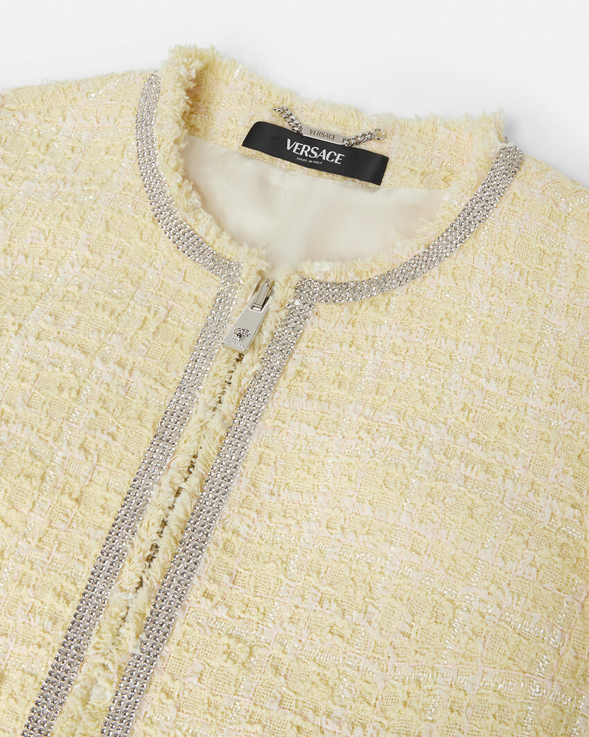 Versace Crystal Tweed Cardigan Jacket