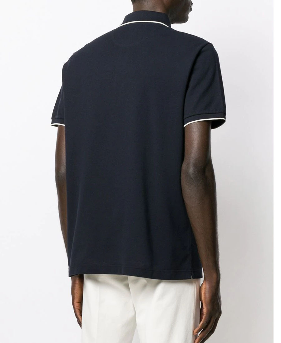 Loro Piana Regatta Short-sleeved Polo Shirt In Navy Blue