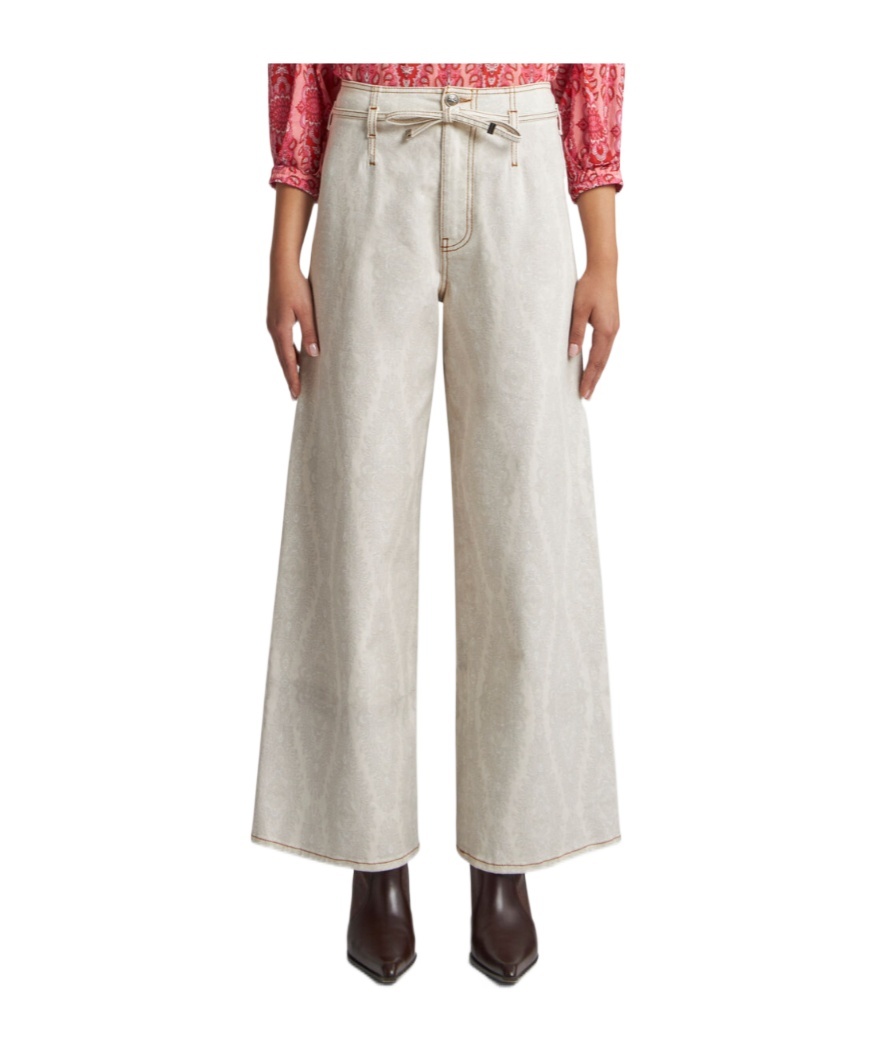 Etro Wide-leg Denim Jeans With High Waist In White